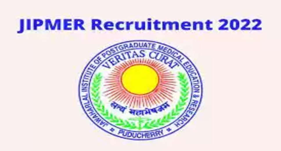 JIPMER Recruitment 2022: A great opportunity has emerged to get a job (Sarkari Naukri) in Jawaharlal Institute of Postgraduate Medical Education and Research (JIPMER). JIPMER has sought applications to fill the posts of Research Assistant (JIPMER Recruitment 2022). Interested and eligible candidates who want to apply for these vacant posts (JIPMER Recruitment 2022), can apply by visiting JIPMER's official website jipmer.edu.in. The last date to apply for these posts (JIPMER Recruitment 2022) is 18 November 2022.    Apart from this, candidates can also apply for these posts (JIPMER Recruitment 2022) by directly clicking on this official link jipmer.edu.in. If you want more detailed information related to this recruitment, then you can see and download the official notification (JIPMER Recruitment 2022) through this link JIPMER Recruitment 2022 Notification PDF. A total of 1 post will be filled under this recruitment (JIPMER Recruitment 2022) process.  Important Dates for JIPMER Recruitment 2022  Starting date of online application -  Last date for online application - 18 November  JIPMER Recruitment 2022 Posts Recruitment Location  Puducherry  Details of posts for JIPMER Recruitment 2022  Total No. of Posts – Research Assistant – 1 Post  Eligibility Criteria for JIPMER Recruitment 2022  Research Assistant: MBBS degree from recognized institute and experience  Age Limit for JIPMER Recruitment 2022  Research Assistant – The age limit of the candidates will be valid as per the rules of the department.  Salary for JIPMER Recruitment 2022  Research Assistant: 20000/-  Selection Process for JIPMER Recruitment 2022  Research Assistant: Will be done on the basis of interview.  How to apply for JIPMER Recruitment 2022  Interested and eligible candidates can apply through JIPMER official website (jipmer.edu.in) by 18 November 2022. For detailed information in this regard, refer to the official notification given above.    If you want to get a government job, then apply for this recruitment before the last date and fulfill your dream of getting a government job. You can visit naukrinama.com for more such latest government jobs information.