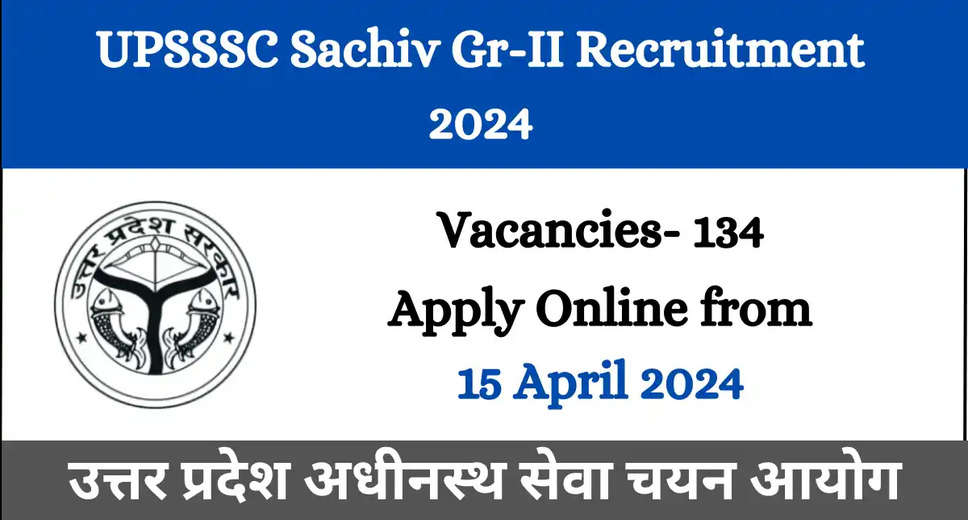 UPSSSC Secretary Grade-II Recruitment 2024: Online Applications Open for 134 Vacancies
