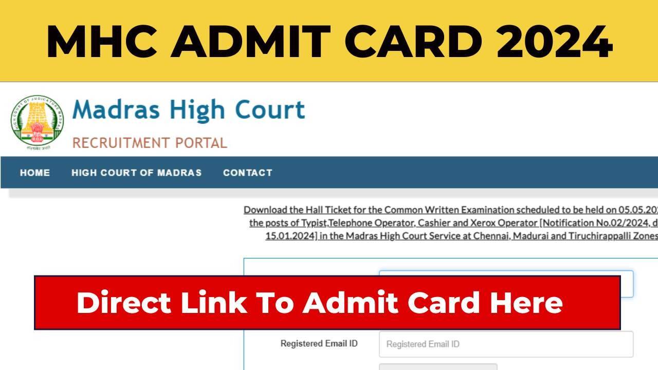 Madras High Court Recruitment 2024: Steps to Download Hall Ticket for Multiple Positions