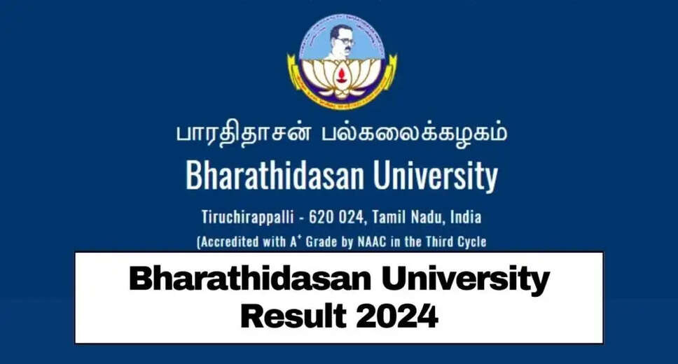 Bharathidasan University Result 2024 OUT on bdu.ac.in, Download BDU UG and PG Semester Marksheet