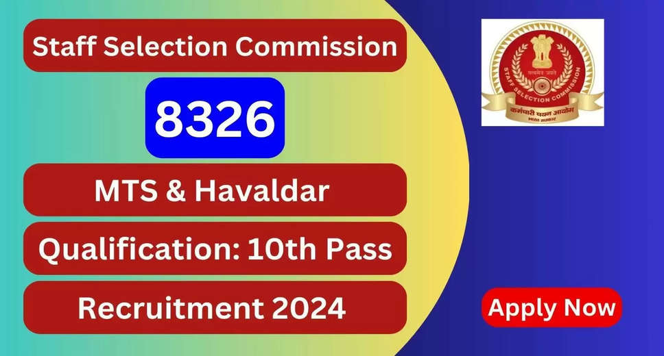 SSC Recruitment 2024: Apply Online for 8326 MTS & Havaldar Posts