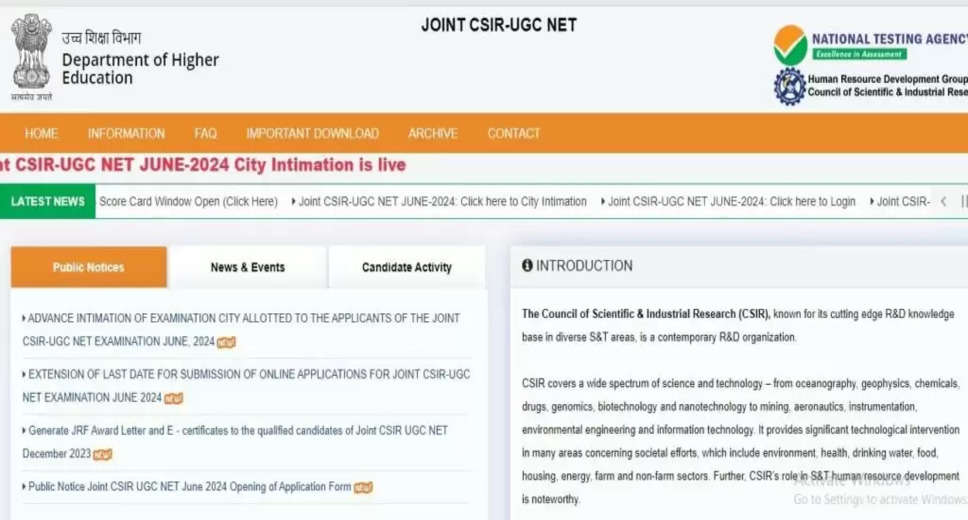 CSIR UGC NET June 2024 Exam Dates Announced: Check Your Exam City Details