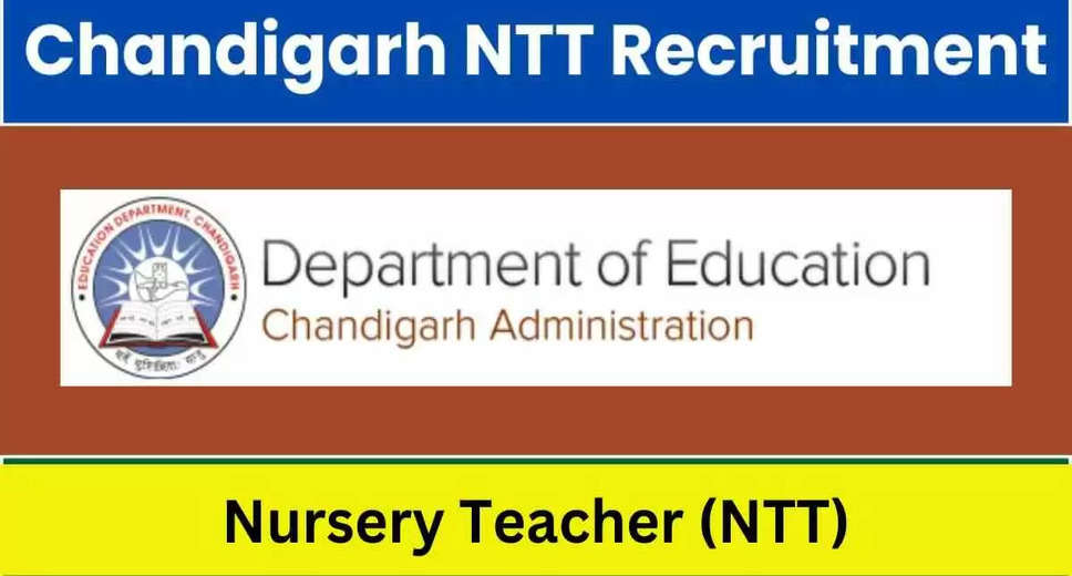 NTT Exam Date 2024 Chandigarh: Apply for Nursery Teacher Posts by February 5th!