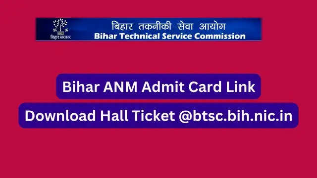 Bihar BTSC ANM Admit Card 2024 Released, Download Here!