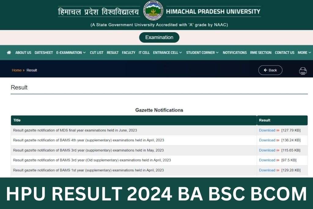 HPU 2024 Results Now Available – Access UG and PG Marksheet PDF at hpuniv.ac.in