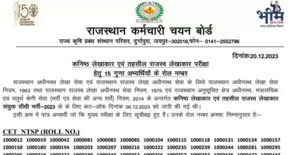 RSMSSB Junior Accountant Answer Key 2024 Out, Download Link