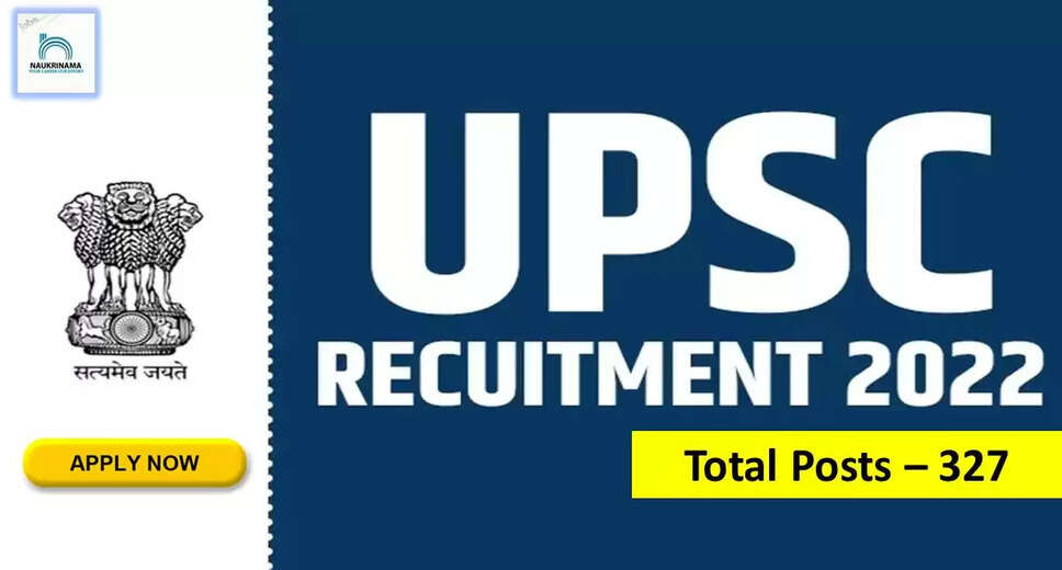 UPSC Recruitment 2022: A great opportunity has come out to get a job (Sarkari Naukri) in the Union Public Service Commission (UPSC). UPSC has invited applications to fill the posts of Engineering Services Examination (UPSC Recruitment 2022). Interested and eligible candidates who want to apply for these vacancies (UPSC Recruitment 2022) can apply by visiting the official website of UPSC https://upsc.gov.in/. The last date to apply for these posts (UPSC Recruitment 2022) is 04 October. Apart from this, candidates can also directly apply for these posts (UPSC Recruitment 2022) by clicking on this official link https://upsc.gov.in/. If you want more detail information related to this recruitment, then you can see and download the official notification (UPSC Recruitment 2022) through this link UPSC Recruitment 2022 Notification PDF. A total of 327 posts will be filled under this recruitment (UPSC Recruitment 2022) process. Important Dates for UPSC Recruitment 2022 Starting date of online application - 14 September Last date to apply online - 04 October UPSC Recruitment 2022 Vacancy Details Total No. of Posts – 327 Eligibility Criteria for UPSC Recruitment 2022 Diploma, Degree in Engineering, MSc, Masters Degree Age Limit for UPSC Recruitment 2022 Candidates age limit should be between 21 to 30 years. Selection Process for UPSC Recruitment 2022 Selection Process Candidate will be selected on the basis of written examination. How to Apply for UPSC Recruitment 2022 Interested and eligible candidates may apply through official website of UPSC (https://upsc.gov.in/) latest by 04 October 2022. For detailed information regarding this, you can refer to the official notification given above. If you want to get a government job, then apply for this recruitment before the last date and fulfill your dream of getting a government job. You can visit naukrinama.com for more such latest government jobs information.