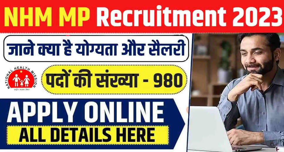 NHM MP CHO Recruitment 2023: Hiring For 980 Community Health Officer Posts, Apply Online from October 20
