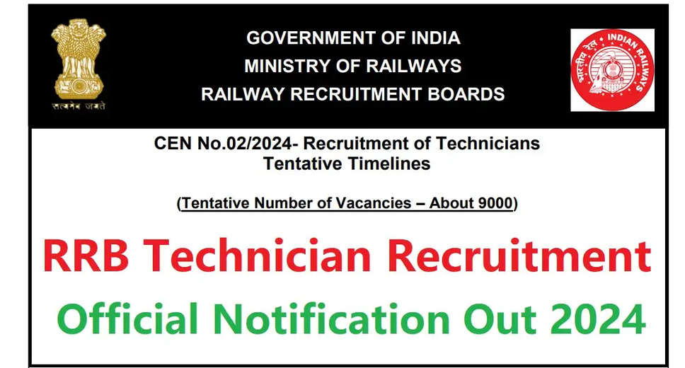 RRB Technician Recruitment 2024 Notification Released: Apply for 9000 Posts