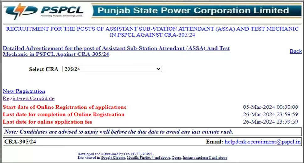 Online Application Postponed for PSPCL Recruitment 2024: Electrician, Jr Plant Attendant, Law Officer Posts