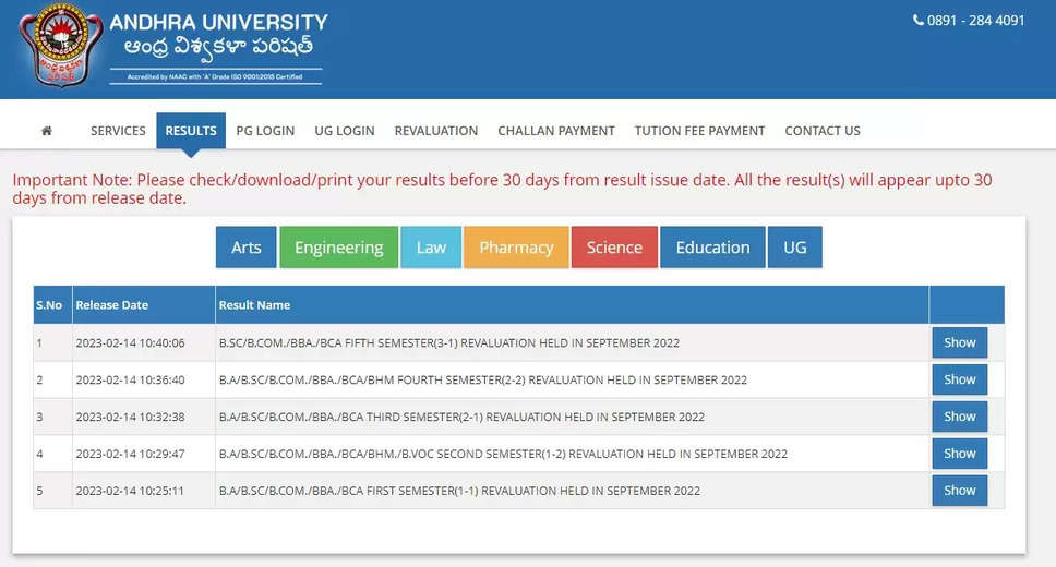 Andhra University Exam Results 2024 Declared: Check Your Scores Now