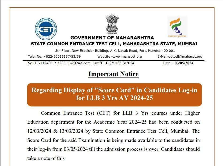 MAH LLB 5-Year CET 2024 Exam Rescheduled to May 30th to Prevent Overlap with CUET UG
