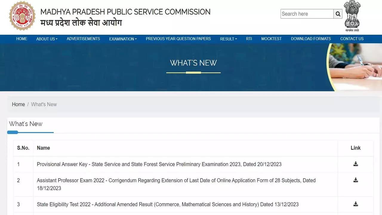 MPPSC State Service and Forest Service Exam 2024 Admit Card Released for 74 Posts
