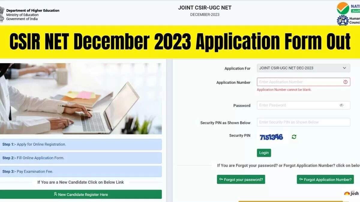CSIR NET December 2023 Application Form Released, Apply Till November 22