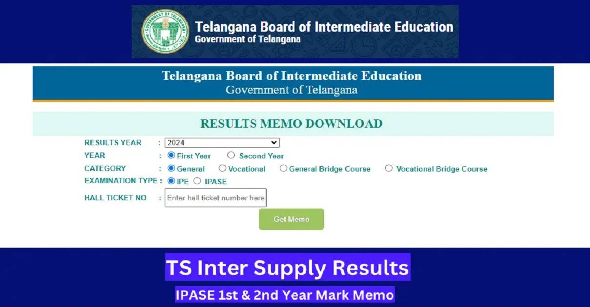 TS Inter Supplementary Result 2024 Declared: Check Now At Tgbie.cgg.gov.in